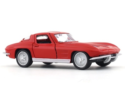 Masina jucarie metalica Chevrolet Corvette 1963 rosu, scara 1:32 - Img 3