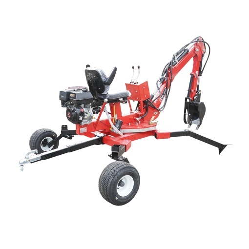 Mini excavator pentru ATV cu motor 15Cp, 420CC pe benzina remorcabil, rotire 360 grade - Img 3