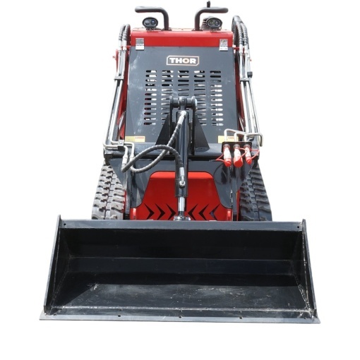Mini incarcator frontal pe senile, motor benzina 23CP, 739cc, capacitate ridicare 350kg, volum cupa 0.15m3 THOR - Img 2