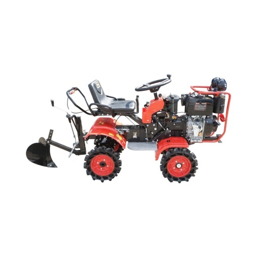 Minitractor agricol 4x4 diesel 17CP, 531cc, 3+1 viteze, 2 cutii de viteze, pornire electrica/manuala, latime lucru 1050mm cu freza, rarita, roti metalice, picior sprijin THOR - Img 5