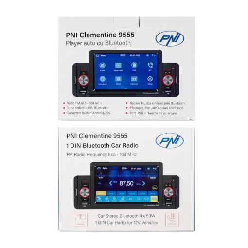 MP5 player auto PNI Clementine 9555 1DIN display 5 inch 4 x 50W, Bluetooth, radio FM, Carplay, functie RDS - Img 7