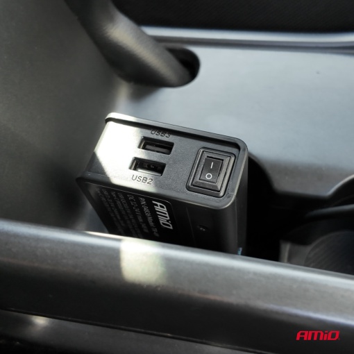 Priza bricheta 3xUSB-A USB-C QC 3.0 PD 3.0. 148W Amio - Img 5