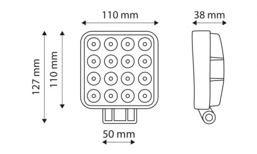 Proiector 16 LED, 10-30V, 48W cu magnet si maner - Img 2