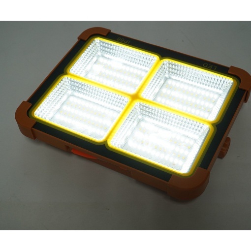 Proiector LED portabil 200W cu panou solar 3W, baterie 12000mAh, 6 moduri de iluminare, magnet, carlig, USB Power Bank Breckner Germany - Img 9