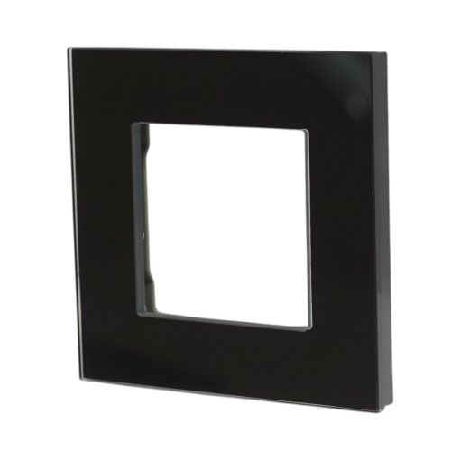 Rama simpla sticla neagra priza si intrerupator 86x86x10mm - Img 4