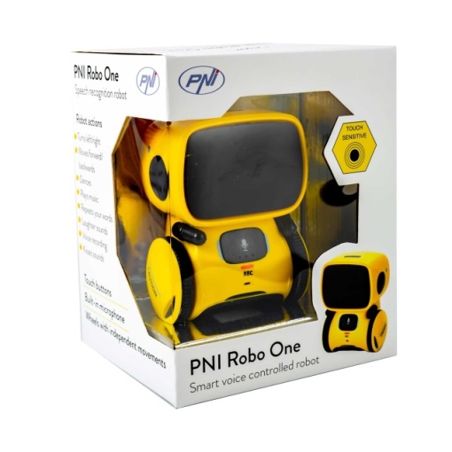 Robot inteligent interactiv PNI Robo One, control vocal, butoane tactile, galben - Img 7