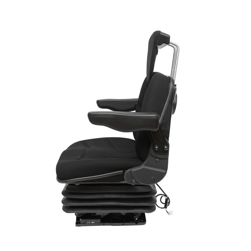 Scaun pentru tractor, negru, reglabil cu cotiera, tetiera si suspensie aer 12-24V - Img 3
