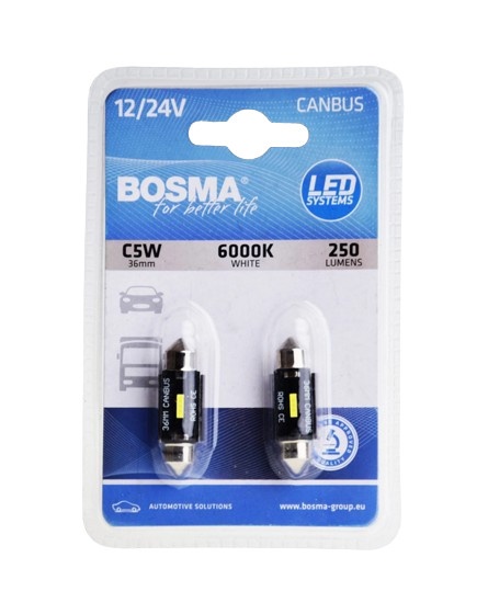 Set 2 becuri LED auto CANBUS,sofit 36 mm 12/24V OSMA