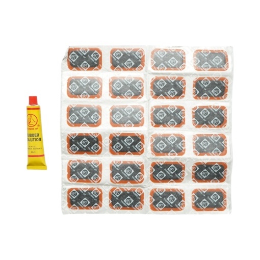 Set 24 petice dreptunghiulare vulcanizare anvelope si camere de aer 32x50mm + 1 tub adeziv 20ml - Img 2