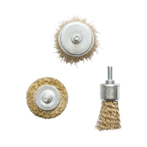 Set 3 perii sarma circulare 50mm, cupa 50mm, pensula 25mm, tija 6mm, max. 4500rpm Breckner Germany - Img 2