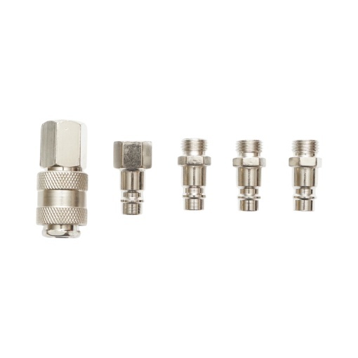 Set 5 cuple rapide 1/4 pentru furtunuri aer comprimat si scule pneumatice - Img 2