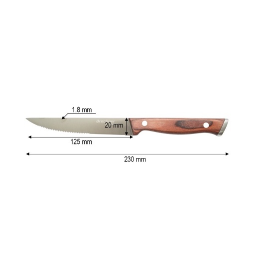 Set 6 cutite steak 12.5cm, lama zimtata otel 3Cr13, maner lemn Pakka Breckner Germany - Img 4