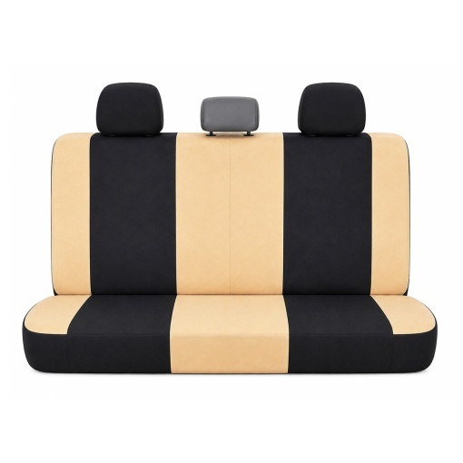 Set huse scaune auto universale crem-negru, material textil 8 piese - Img 3