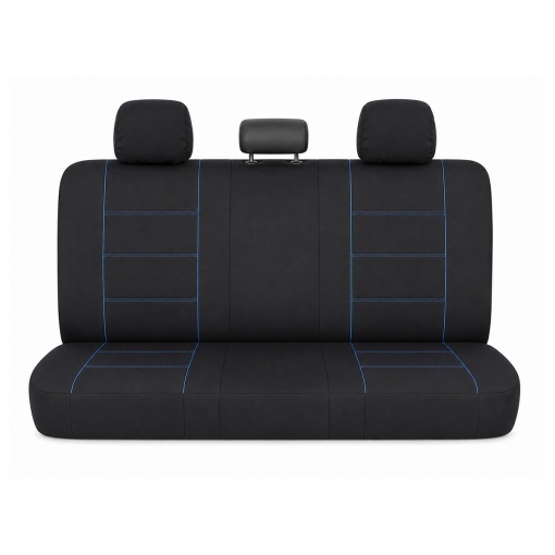 Set huse scaune auto universale negru-albastru, material textil 8 piese - Img 3