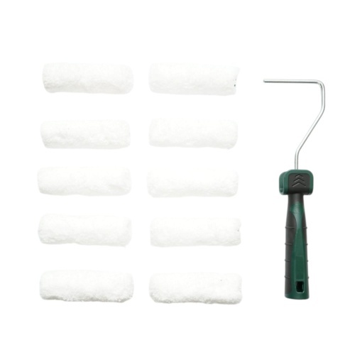Set mini trafalet cu 10 role microfibra 10cm, maner 2K, tavita vopsea, rezerva tavita 13 piese Breckner Germany - Img 2