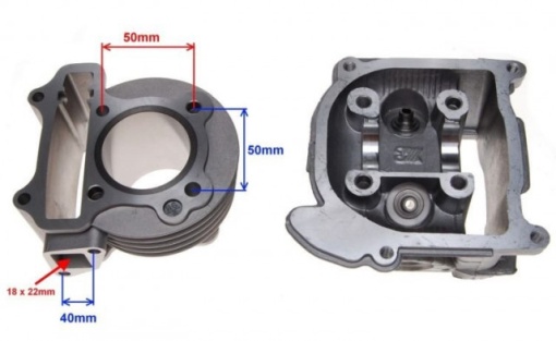 Set motor + chiulasa scuter 4T 80cc GY6 - Img 2