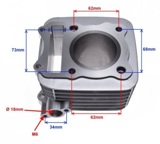 Set motor scuter Suzuki GN125cc (racire pe aer) 57,00 mm - Img 2