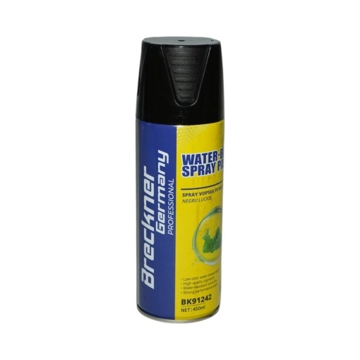 Spray vopsea negru lucios pe baza de apa 450ml Breckner Germany - Img 3
