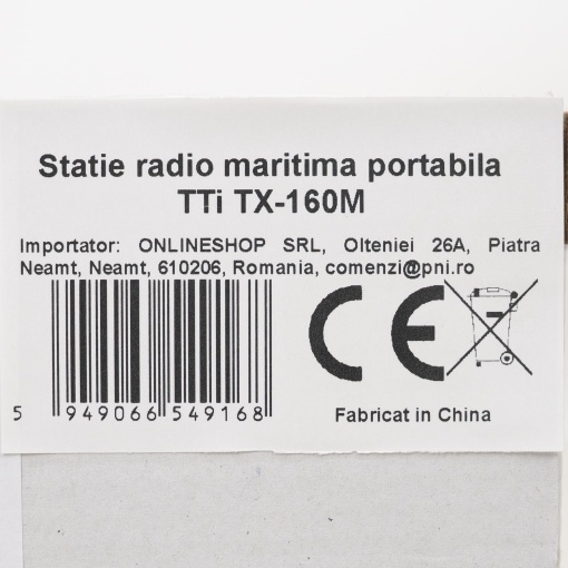 Statie radio maritima portabila TTi TX-160M, SQ, Roger Beep, Dual Watch, acumulator inclus - Img 2