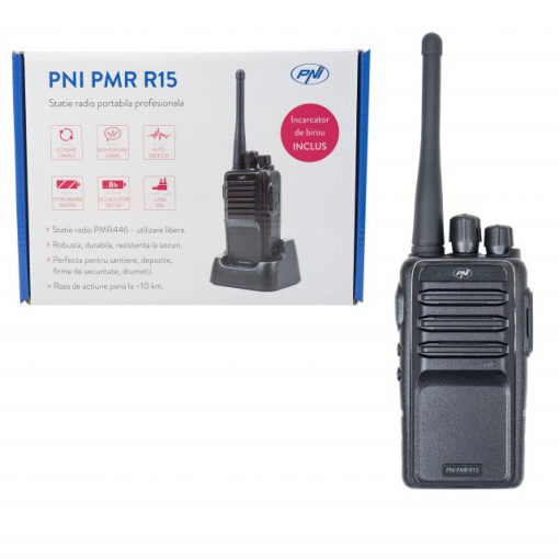 Statie radio portabila profesionala PNI PMR R15 0.5W, ASQ