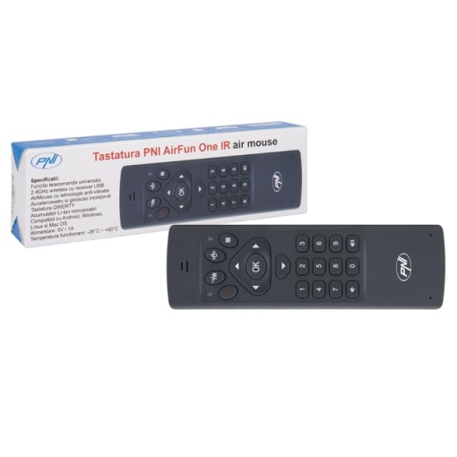 Tastatura PNI AirFun One IR air mouse si mini tastatura qwerty pt. computer, mini PC si media player - Img 7
