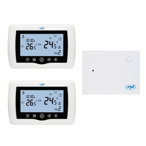 Termostat inteligent PNI CT400 fara fir, cu WiFi, controleaza 1 centrala si 2 zone diferite, parter etaj prin Internet, pentru centrale termice, pompe, electrovalve, APP TuyaSmart, histerezis 0.2 grad - Img 3