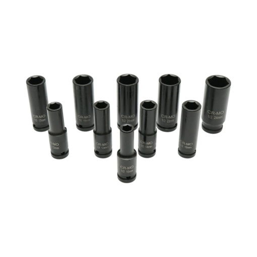 Trusa chei tubulare de impact lungi 10-24mm, patrat 1/2 inch Cr-Mo 10 piese Breckner Germany - Img 4