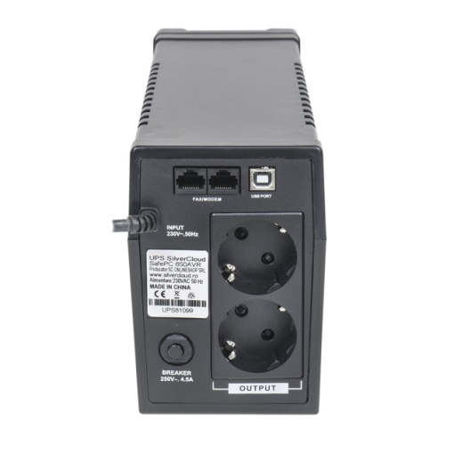 UPS SilverCloud SafePC 650AVR putere 360W ecran LCD software monitorizare PC - Img 3