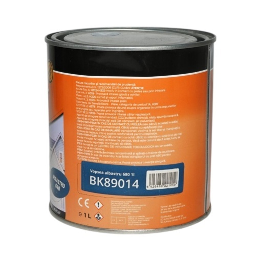 Vopsea email anticoroziva 3 in 1 albastru 680 pe baza de solvent 1L, direct pe rugina, interior si exterior Breckner Germany - Img 3