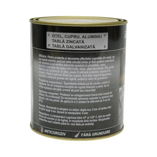 Vopsea email anticoroziva 3 in 1 portocaliu 2107 Amazone 750g pentru metal, direct pe rugina, pe baza de apa Breckner Germany - Img 3