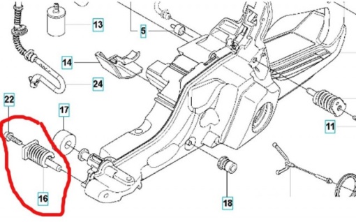 Amortizor drujba Husqvarna 545, 560 XP, 562 XP original - Img 2