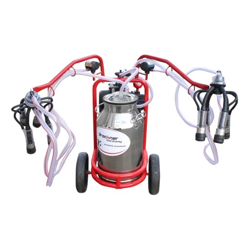 Aparat de muls vaci 2 posturi bidon 40L inox cu butelie, vacuum rezervor Breckner Germany - Img 7