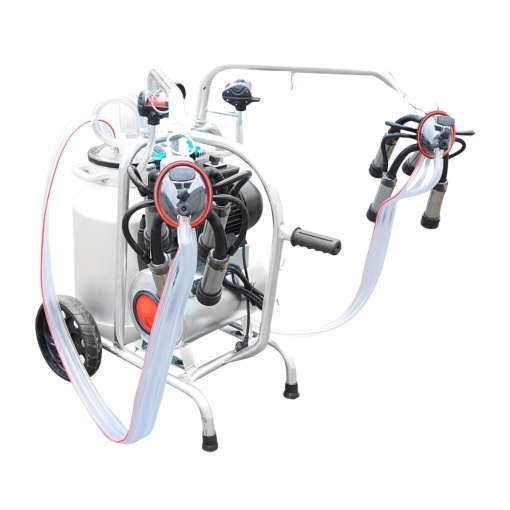 Aparat de muls vaci cu grup colector 160cc sasiu galvanizat bidon aluminiu 40L 2 posturi Breckner Germany - Img 6