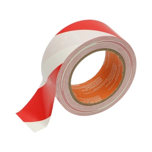 Banda adeziva de avertizare si marcare podea PVC rosu-alb 48mm x 33m HighPower - Img 2