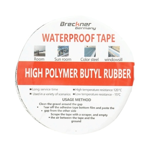 Banda butilica hidroizolanta autoadeziva 50mm x 5m cu folie de aluminiu maro RAL8003 Breckner Germany - Img 5