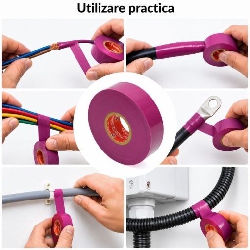 Banda izolatoare mov vinil 19mm x 20m Premium Super Power 33+ HighPower - Img 4