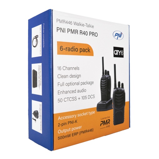 Bax cu 8 bucati kit 6 statii radio portabile PNI PMR R40 PRO acumulatori, incarcatoare si casti incluse - Img 17