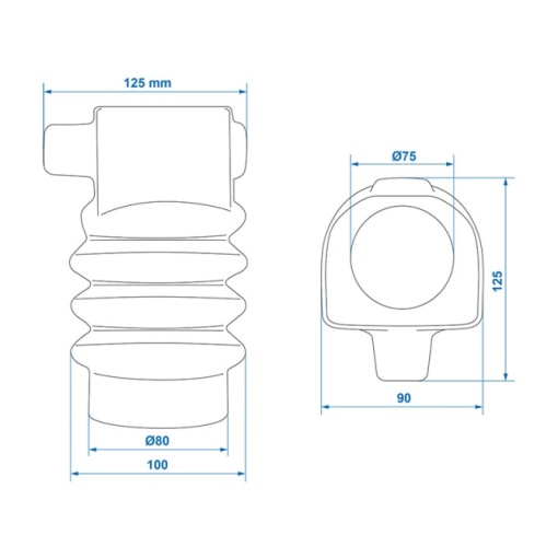 Burduf cupla fi 75/80 x 125 mm - Img 5