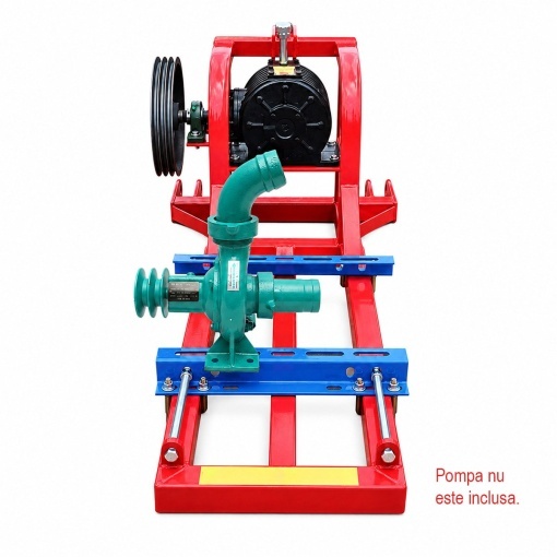 Cadru metalic pompa apa centrifuga WK88 cu suport motor, reductor, transmisie pe curea, prindere in 3 puncte si cardan inclus - Img 3