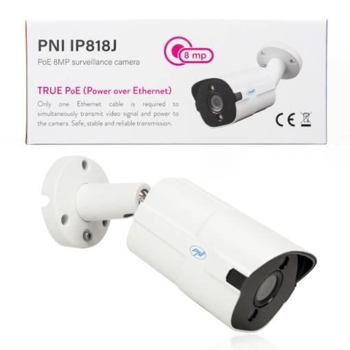 Camera supraveghere video PNI IP818J, POE, bullet 8MP, black light, lentila 2.8mm, pentru exterior, alb - Img 8