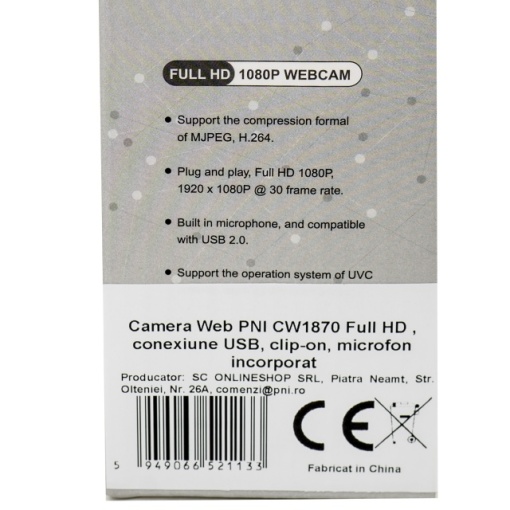 Camera Web PNI CW1870 Full HD , conexiune USB, clip-on, microfon incorporat - Img 6