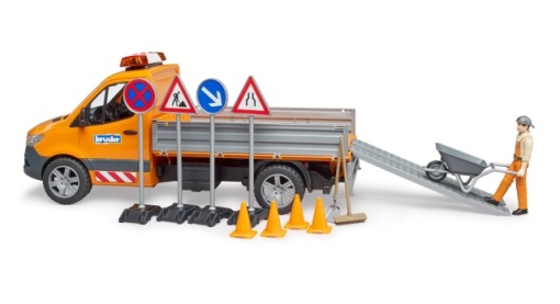 Camionetă întreținere drumuri MB Sprinter cu șofer și accesorii - Bruder 2677 scara 1:16 - Img 7