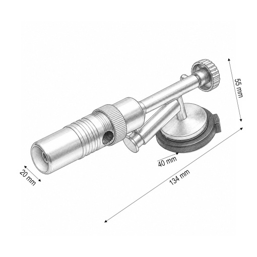 Cap arzator butelie gaz spray, aprindere piezo, flacara reglabila 1300°C - Img 4