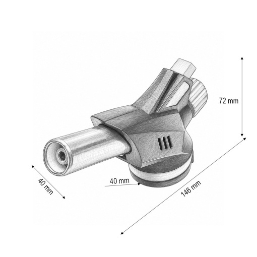 Cap arzator butelie gaz spray, rotire 360 grade, aprindere piezo, flacara reglabila 1300°C - Img 4