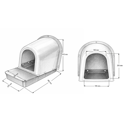Cuibar gaini ouatoare din plastic 460x235x410mm - Img 3