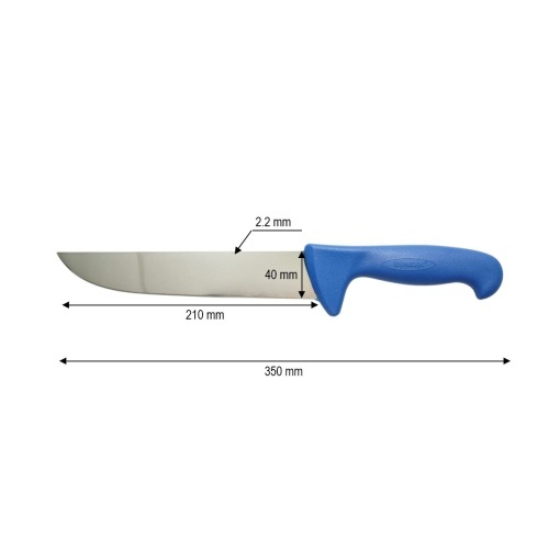 Cutit macelarie profesional 21cm, lama otel 5Cr15MoV, maner Nylon albastru Breckner Germany - Img 4