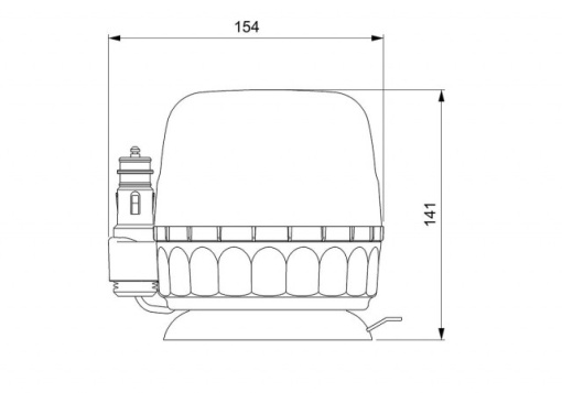 Girofar cu magnet 10V / 30V Portocaliu LED VIGNAL - Img 2