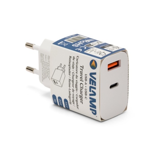 Incarcator de priza 20W USB-A + USB-C, 220V, Alb - Img 4