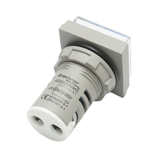 Indicator digital voltmetru LED alb 50-500V AC Ø 22mm Breckner Germany - Img 3