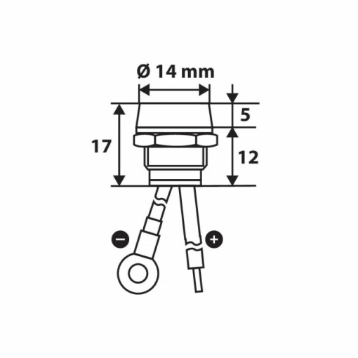 Indicator LED albastru 12/24V - 15A - Img 2